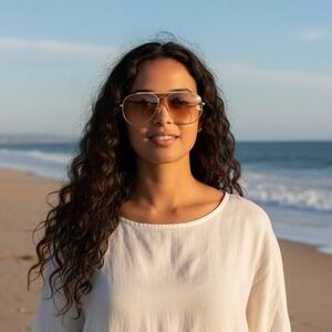 Vintage MCM Gold Studded Aviator Sunglasses